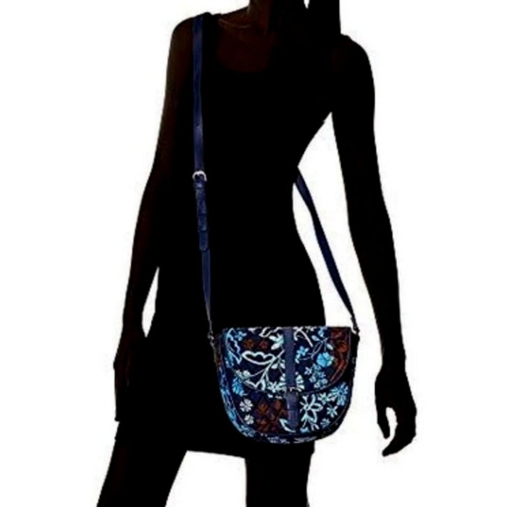 🦋Vera Bradley🦋 Java🥥Floral 🍃Slim Saddle Bag💙